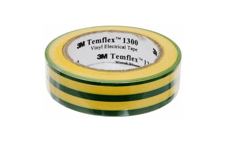 фото - Изолента ПВХ 15мм Temflex 1300 желт./зел. (рул.10м) 3М 7100081324