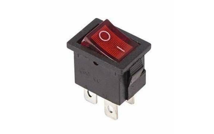 фото - Выключатель клавишный 250В 6А (4с) ON-OFF красн. с подсветкой Mini (RWB-20, SC-768) Rexant 36-2190