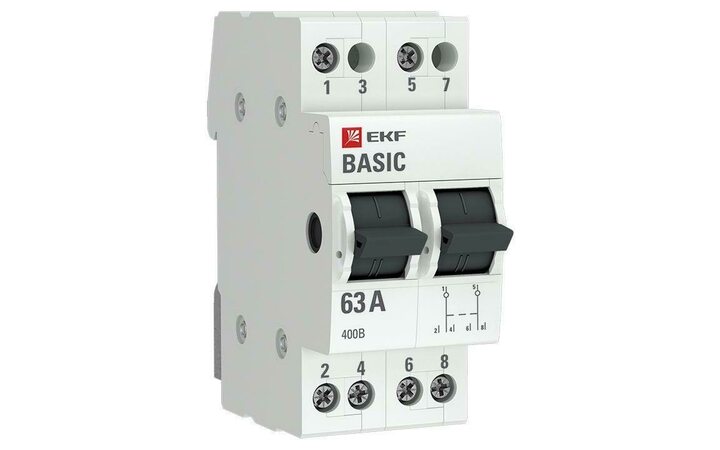 фото - Переключатель трехпозиционный 2п 63А Basic EKF tps-2-63