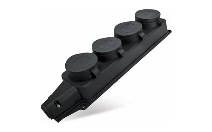 фото - Колодка 4-м однофазная с заглушками (каучук) UNIVersal 1029