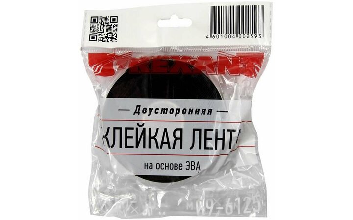 фото - Скотч двухстор. 25ммх5м зел. на черной основе REXANT 09-6125