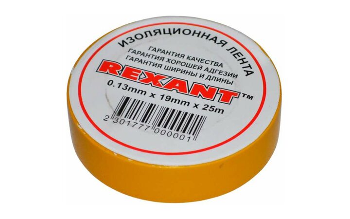 фото - Изолента 19мм (рул.25м) желт. REXANT 09-2202