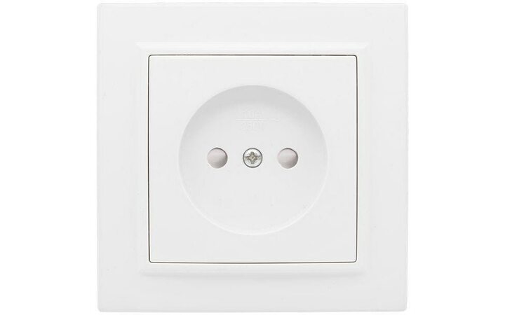 фото - Розетка 1-м СП Минск 10А IP20 без заземл. защ. шторки бел. Basic EKF ERR10-022-100