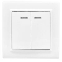 Выключатель 2-кл. СП Минск 10А IP20 с индикатором бел. Basic EKF ERV10-123-10