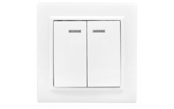 фото - Выключатель 2-кл. СП Минск 10А IP20 с индикатором бел. Basic EKF ERV10-123-10