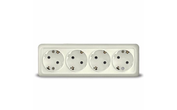 фото - Розетка 4-м ОП Олимп с заземл. сл. кость UNIVersal 1169