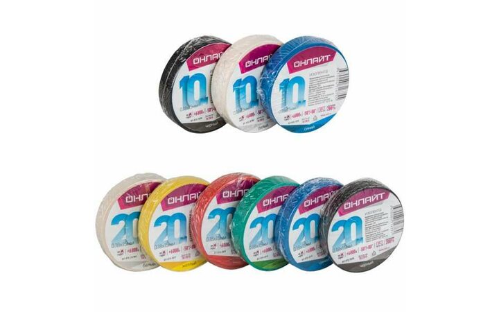 фото - Изолента ПВХ 19мм (рул.20м) OIT-B19-20/BL черн. ОНЛАЙТ 71690