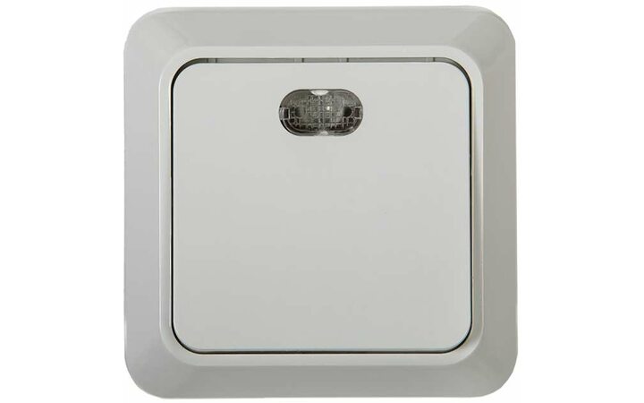 фото - Выключатель 1-кл. ОП Bolleto 10А IP20 7121 накладной с подсветкой бел. ASD / IN HOME 4680005959754