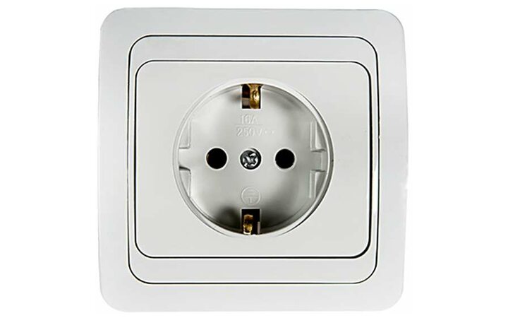 фото - Розетка 1-м CLASSICO с заземл. 2028 бел. ASD / IN HOME 4680005959907