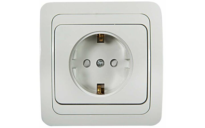 фото - Розетка 1-м CLASSICO защ. шторки с заземл. 2028x бел. ASD / IN HOME 4690612000978