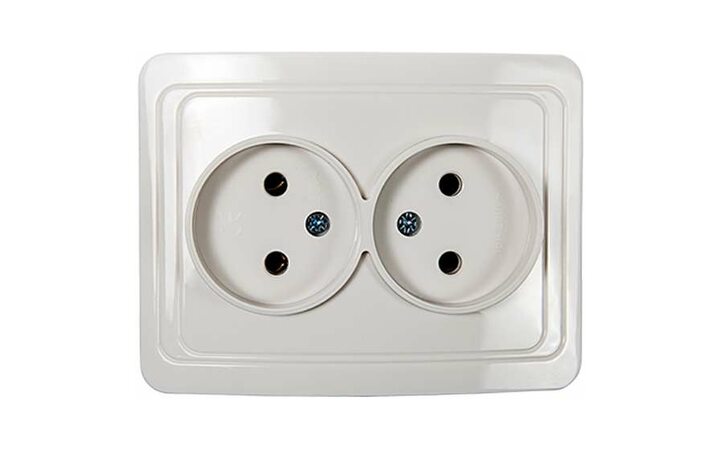 фото - Розетка 2-м СП Classico 2102 16А IP20 бел. ASD / IN HOME 4680005959914