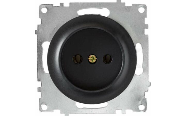 фото - Механизм розетки 1-м СП Florence 16А IP20 без заземл. винт. контакты черн. 1E10301303 OneKeyElectro 2172812