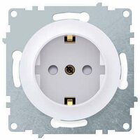 Механизм розетки 1-м СП Florence 16А IP20 с заземл. винт. контакты защ. шторки бел. 1E10101300 OneKeyElectro 2172764