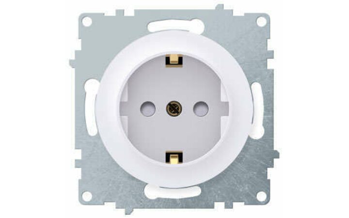 фото - Механизм розетки 1-м СП Florence 16А IP20 с заземл. винт. контакты защ. шторки бел. 1E10101300 OneKeyElectro 2172764