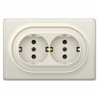 Розетка 2-м СП Florence 16А IP20 с заземл. винт. контакты беж. 1E10401301 OneKeyElectro 2172790