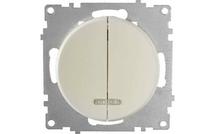 фото - Механизм выключателя 2-кл. СП Florence 10А IP20 с подсветкой беж. 1E31801301 OneKeyElectro 2172802