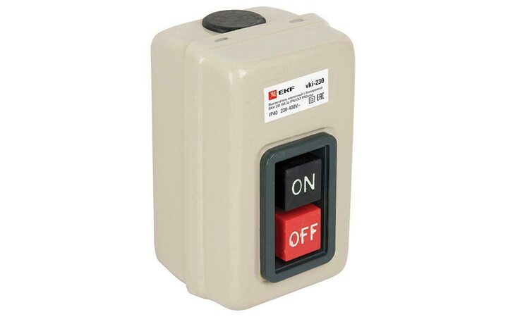 фото - Выключатель кнопочный с блокировкой ВКИ-230 3п 16А IP40 PROxima EKF vki-230