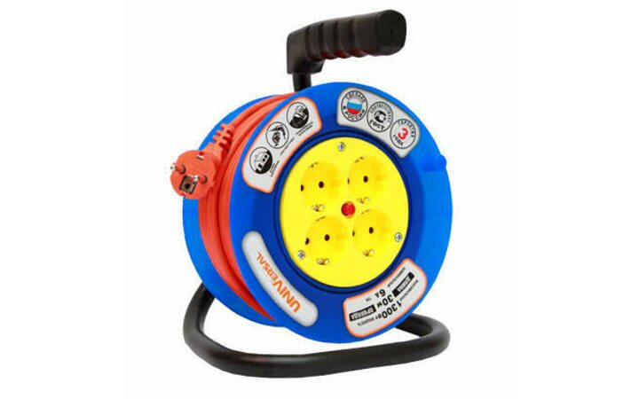 фото - Удлинитель на катушке 4х30м без заземл. 6А IP20 У6-014 термо ПВС 2х0.75 UNIVersal 9632059