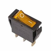 Выключатель клавишный 250В 15А (3с) ON-OFF RWB-404 SC-791 IRS-101-1C желт. с подсветкой Rexant 36-2212