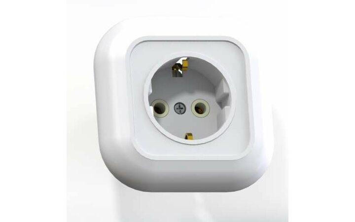 фото - Розетка 1-м СП Валентина РС16-635 16А IP20 с заземл. бел. Кунцево 7653