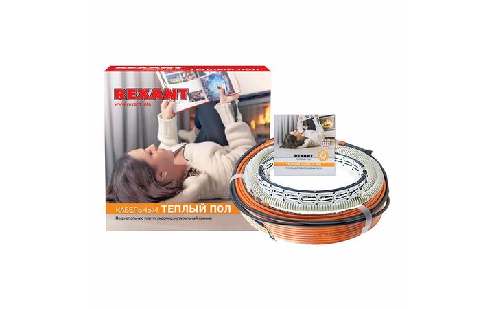 фото - Комплект 'Теплый пол' (кабель) двужил. RND -40-600 (в стяжку) (600Вт/40м/ S обогрева м2: 3.7-5.0) REXANT 51-0515-3