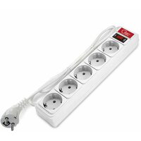 Удлинитель с сетевым фильтром 5х1.5м 10А ПВС 3х0.75 бел. Союз 1324