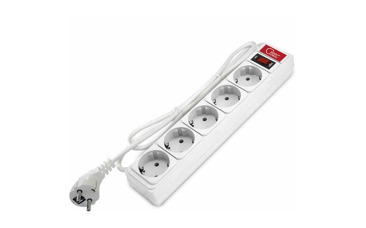 фото - Удлинитель с сетевым фильтром 5х1.8 10А ПВС 3х0.75 бел. Союз 1340