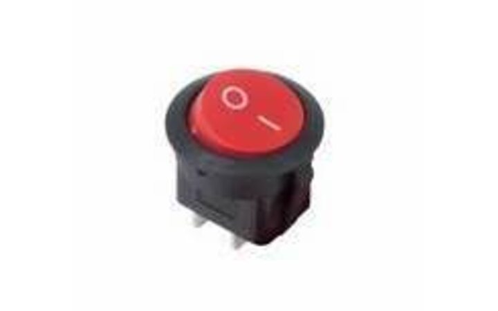 фото - Выключатель клавишный круглый 250В 6А (2с) ON-OFF красн. (RWB-213 SC-214 MRS-102-8) Rexant 36-2560