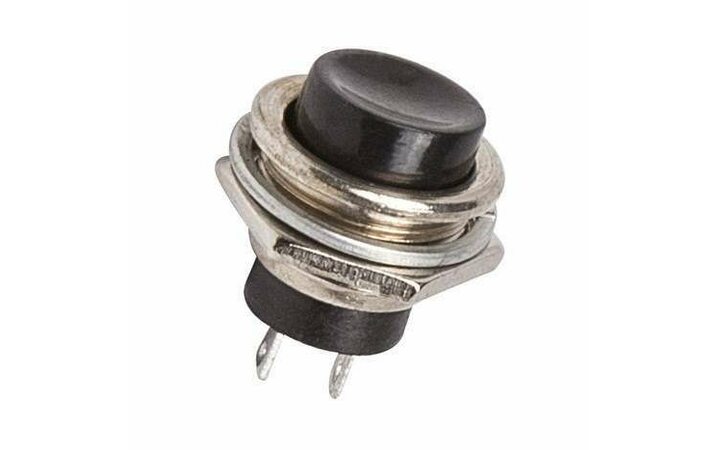 фото - Выключатель-кнопка металл 220В 2А (2с) (ON)-OFF d16.2 черн. (RWD-306) Rexant 36-3350