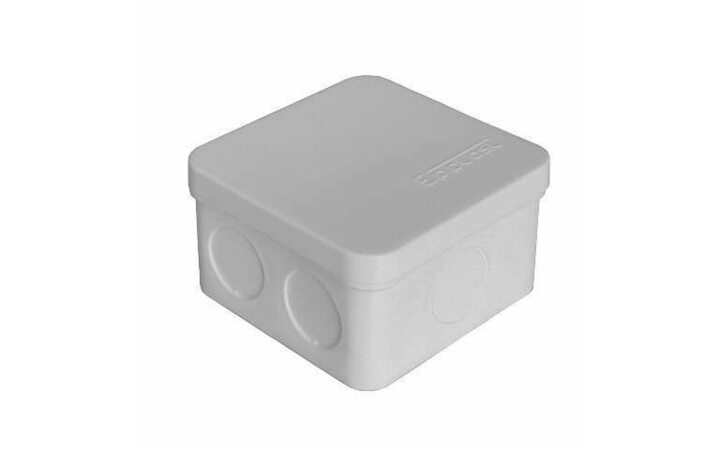 фото - Коробка распределительная ОП 75х75х45мм IP54 7 выходов без гермовводов крышка защелкивающаяся сер. Epplast 225332