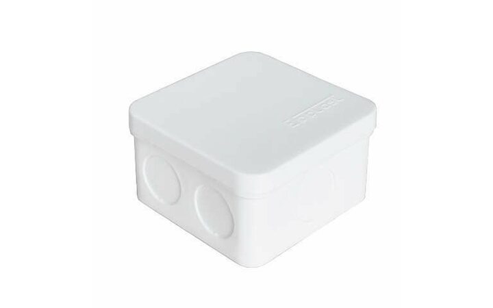 фото - Коробка распределительная ОП 75х75х45мм IP54 7 выходов без гермовводов крышка защелкивающаяся бел. Epplast 225331