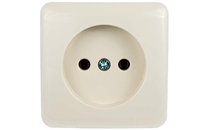 фото - Розетка 1-м ОП Viola 16А IP20 без заземл. крем. LEZARD 751-0300-121