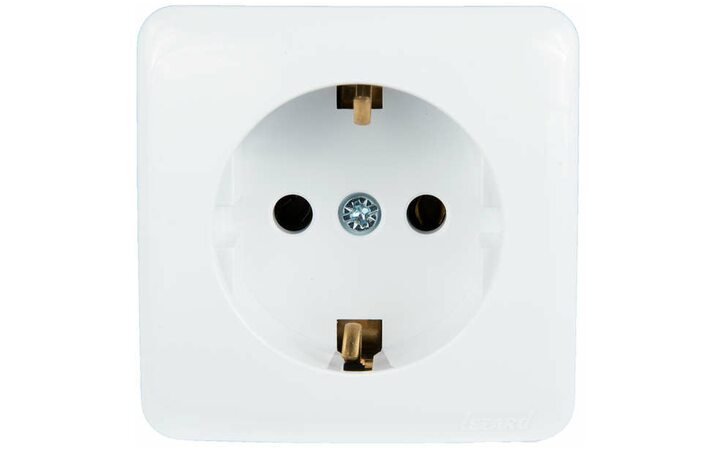 фото - Розетка 1-м ОП VIOLA с заземл. бел. LEZARD 751-0200-122