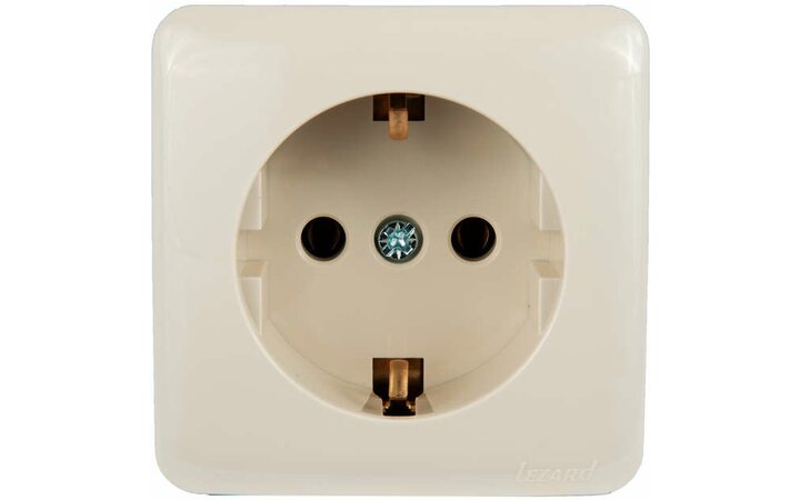 фото - Розетка 1-м ОП VIOLA с заземл. крем. LEZARD 751-0300-122