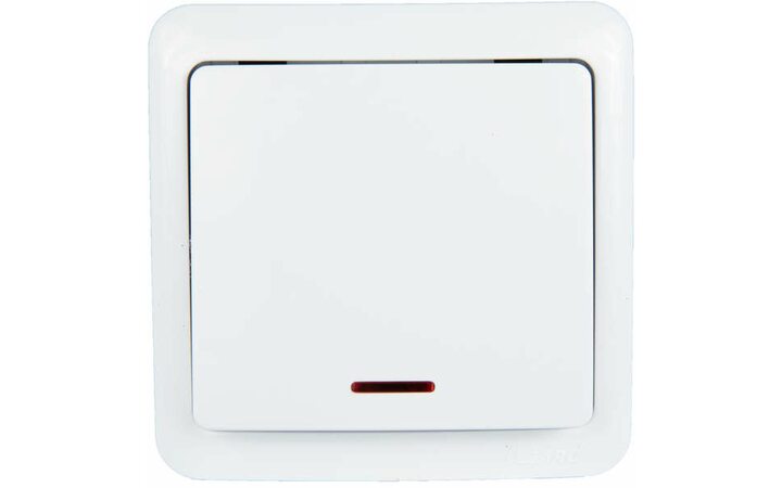 фото - Выключатель 1-кл. 1п ОП Viola 10А IP20 с подсветкой бел. LEZARD 751-0200-111