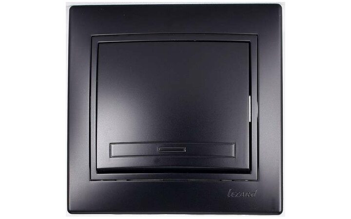 фото - Выключатель 1-кл. 1п СП Мира 10А IP20 со вставкой черн. бархат LEZARD 701-4242-100