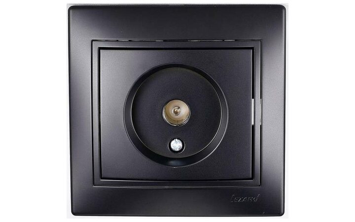 фото - Розетка TV СП Мира проходная черн. бархат LEZARD 701-4242-129