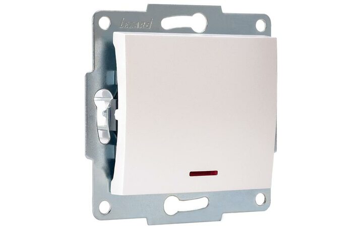 фото - Механизм выключателя 1-кл. 1п СП Karina 10А IP20 с подсветкой жемчуж./бел. перламутр. LEZARD 707-3088-111