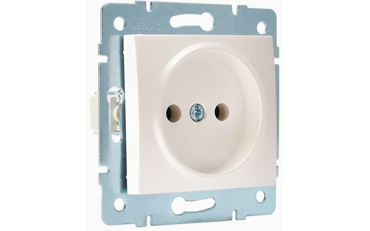 фото - Механизм розетки 1-м СП Karina 16А IP20 без заземл. термопласт жемчуж./бел. перламутр. LEZARD 707-3088-121B