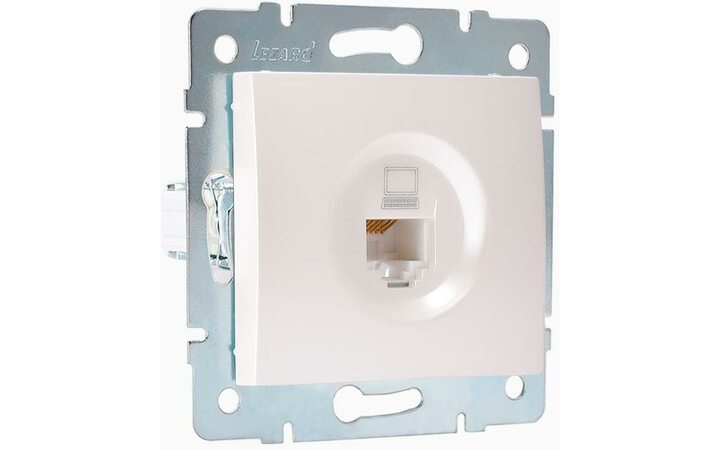 фото - Механизм розетки компьютерной RJ45 1-м СП Karina жемчуж./бел. перламутр. LEZARD 707-3088-139