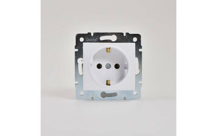 фото - Механизм розетки 1-м СП KARINA термопласт с заземл. бел. LEZARD 707-0288-122B