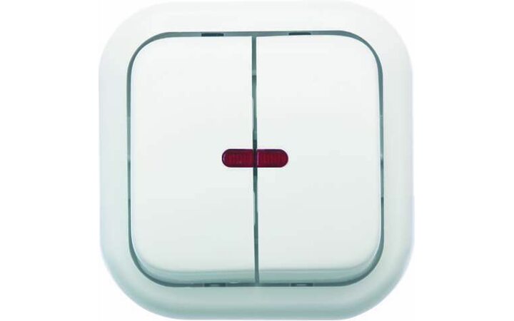 фото - Выключатель 2-кл. ОП Валентина 10А IP20 А56-176 с индикацией бел. Кунцево 7636