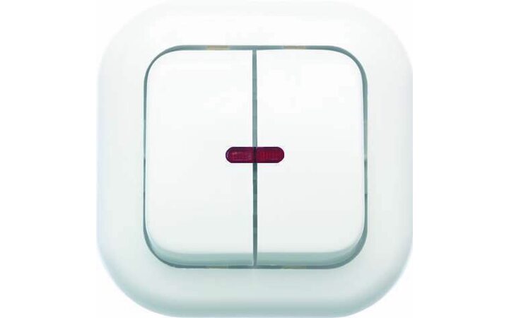 фото - Выключатель 2-кл. СП Валентина 10А IP20 С56-175 с индикацией бел. Кунцево 7649