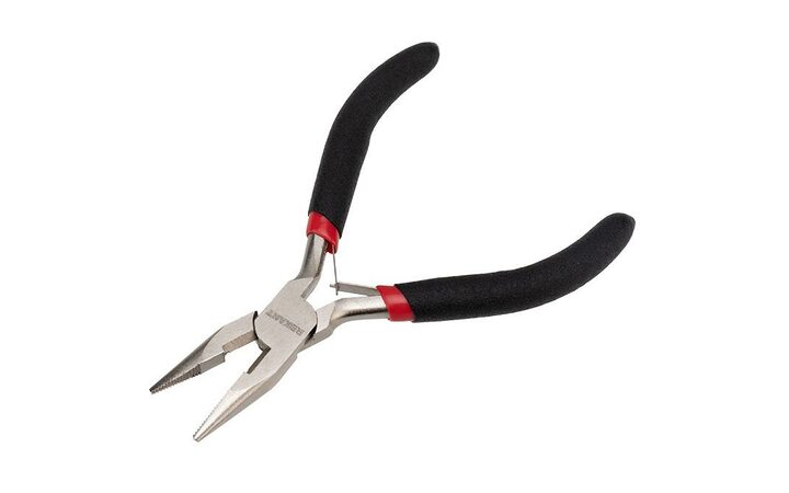 фото - Тонкогубцы мини 120мм никелированные авторазжим обливные рукоятки Rexant 12-4604