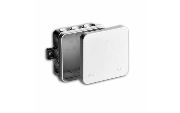 фото - Коробка распределительная ОП 100х100х35мм 12 вводов IP54 бел. Ruvinil 67095Б