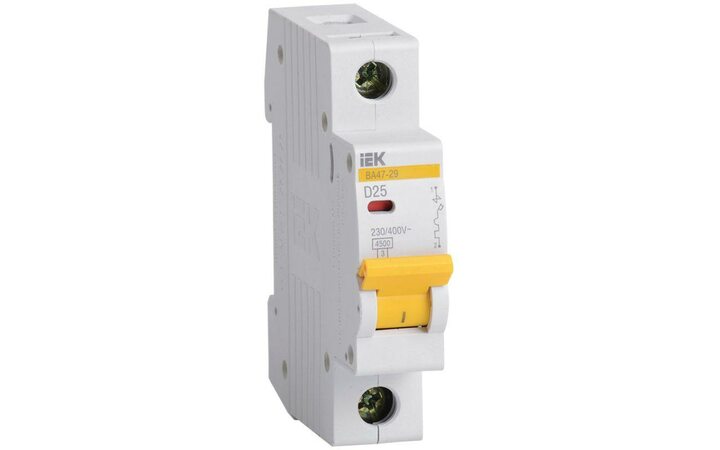 фото - Выключатель автоматический модульный 1п D 25А 4.5кА ВА47-29 IEK MVA20-1-025-D