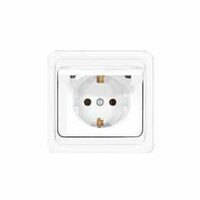 Розетка 1-м СП Валери 16А IP20 с заземл. с крышкой бел. UNIVersal В0029