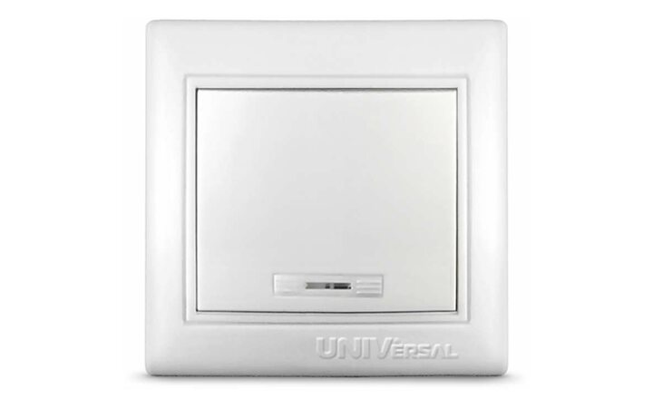 фото - Выключатель 1-кл. СП Севиль 10А IP20 с подсветкой бел. UNIVersal С0121