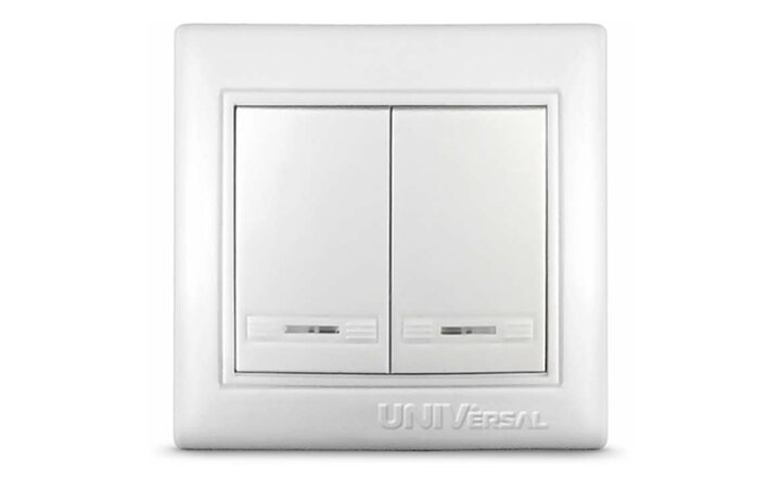 фото - Выключатель 2-кл. СП Севиль 10А IP20 с подсветкой бел. UNIVersal С0123