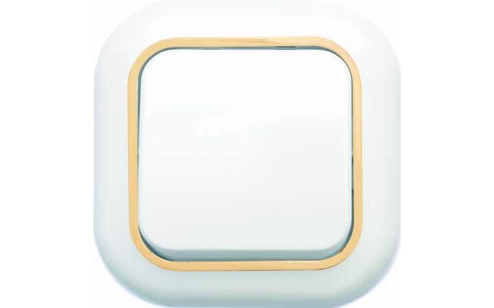 фото - Выключатель 1-кл. СП Валентина 6А IP20 С16-040 бел./зол. Кунцево 7644